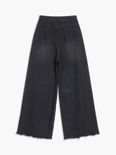 Ripped Hem Black Denim Boyfriend Jeans